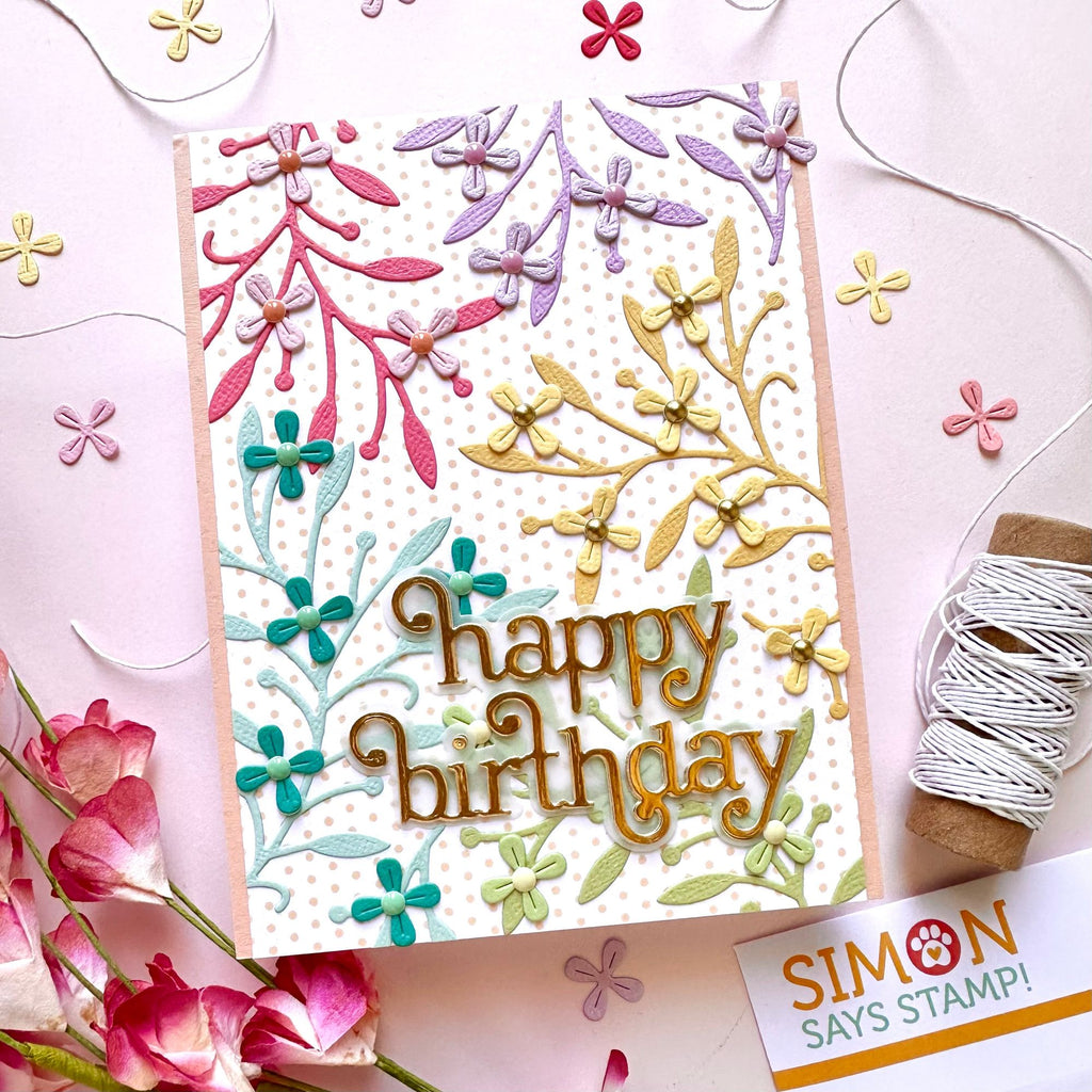 Simon Says Stamp Giggle Happy Birthday Wafer Dies s1031 Moments in Time Birthday Card