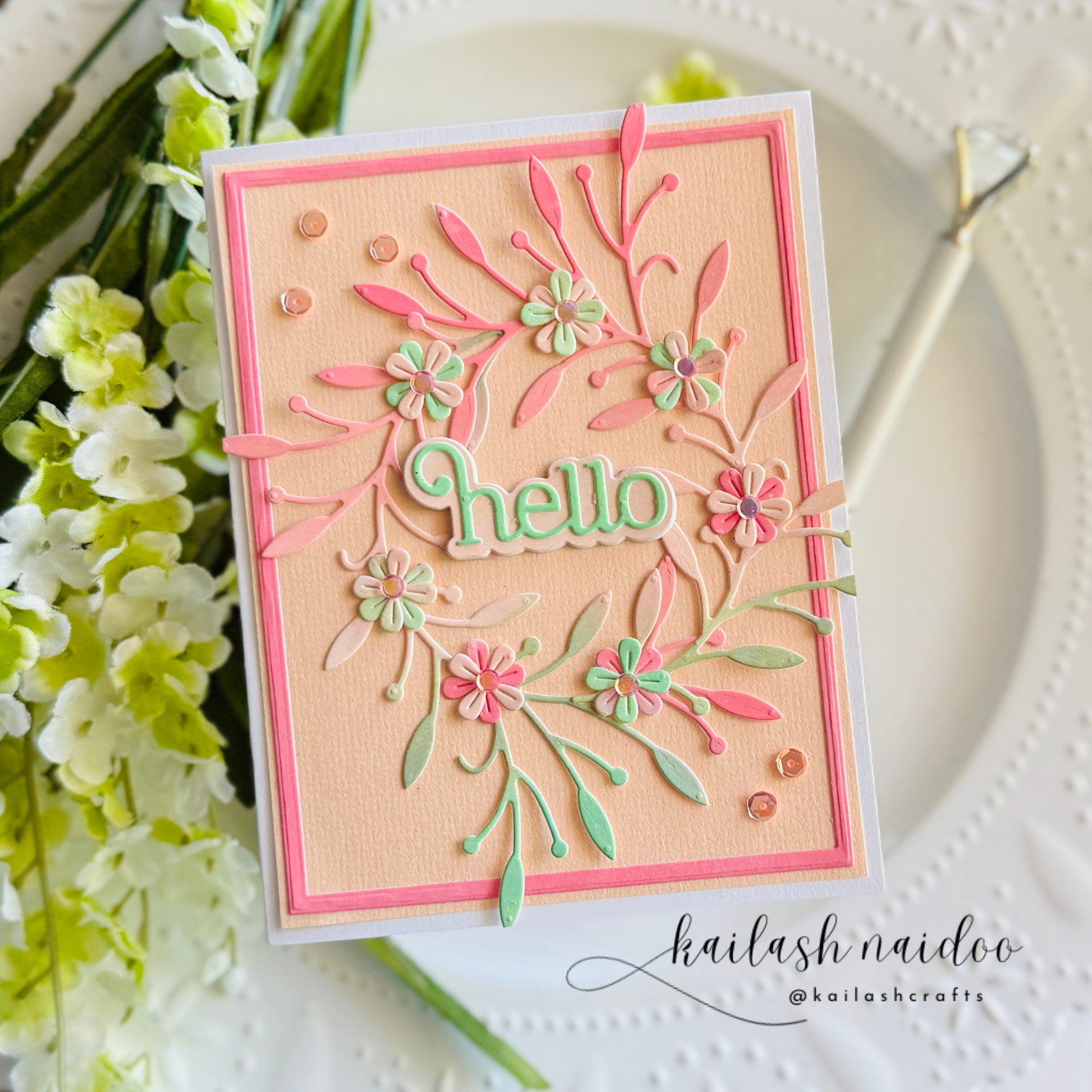 Simon Says Stamp Giggle Hello Wafer Dies s1028 Moments in Time Hello Card
