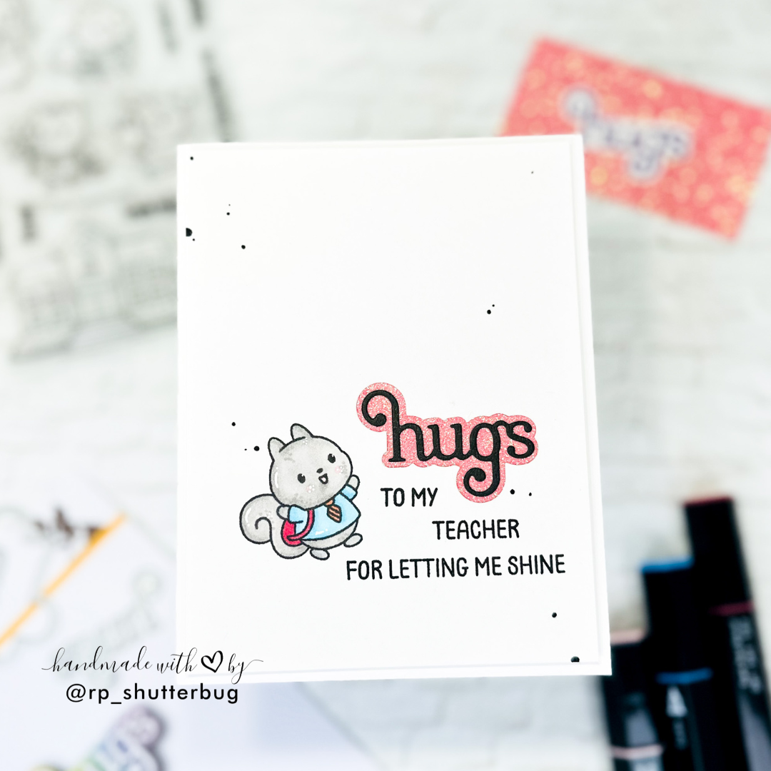 Simon Says Stamp Giggle Hugs Wafer Dies s1029 Moments in Time Teacher Card