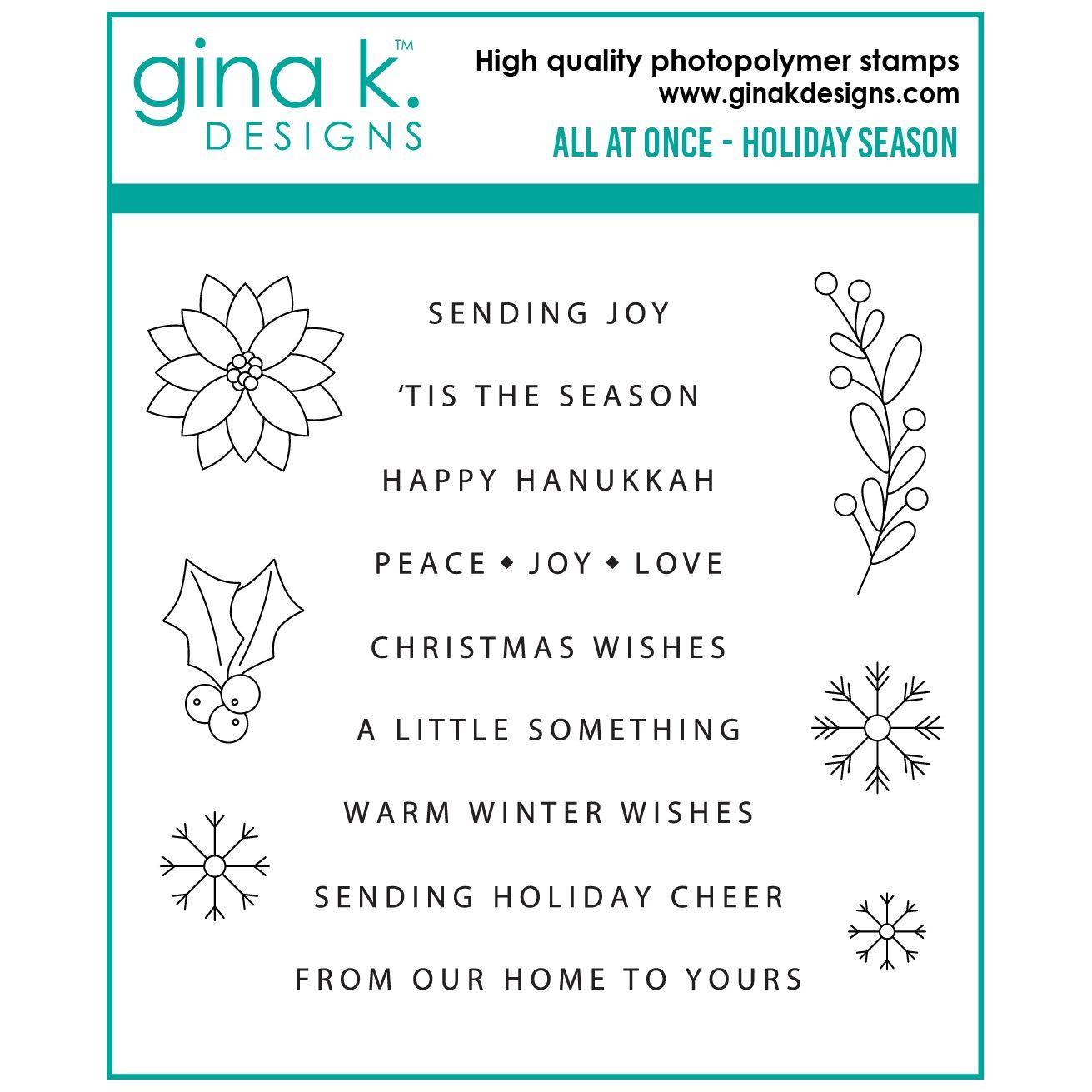 Gina K Designs All at Once Holiday Season Stamps gkd248
