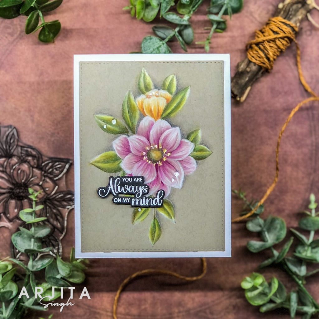 Gina K Designs Anniversary Flowers Stamps as45 on my mind