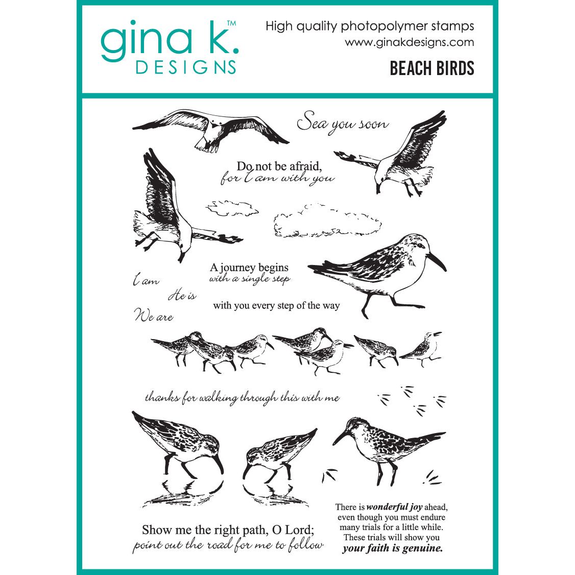 Gina K Designs Beach Birds Stamps mm145