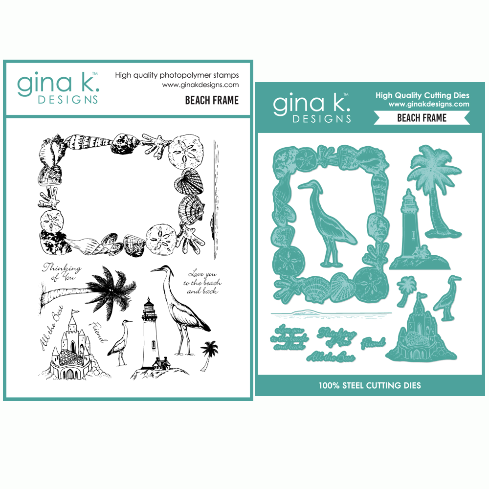 Gina K Designs Beach Frame Stamps and Dies