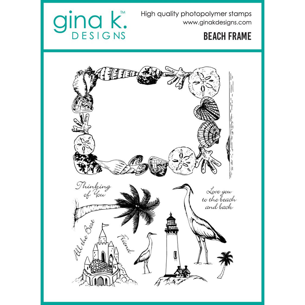Gina K Designs Beach Frame Stamps mm153