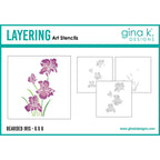 Gina K Designs Bearded Iris Layering Art Stencils gkdst131