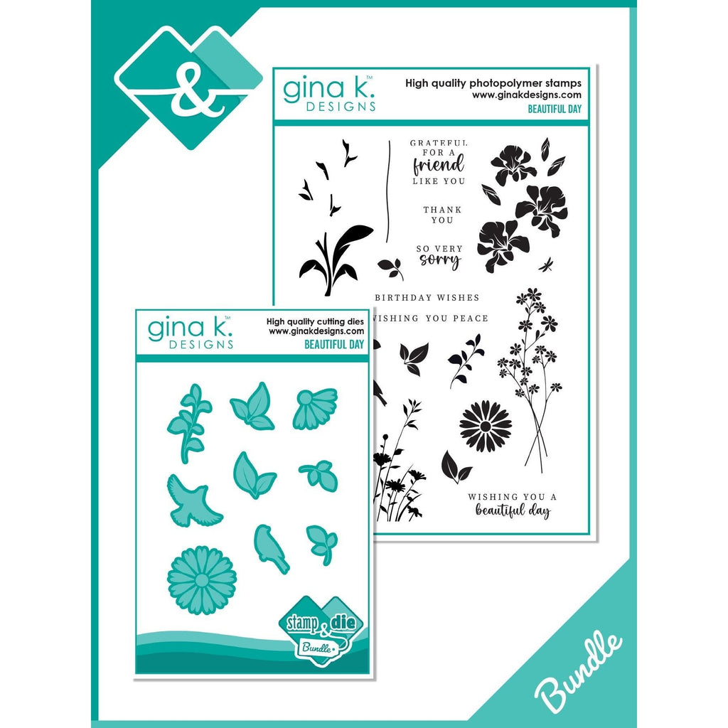 Gina K Designs Beautiful Day Stamps and Dies Bundle gkdie0461