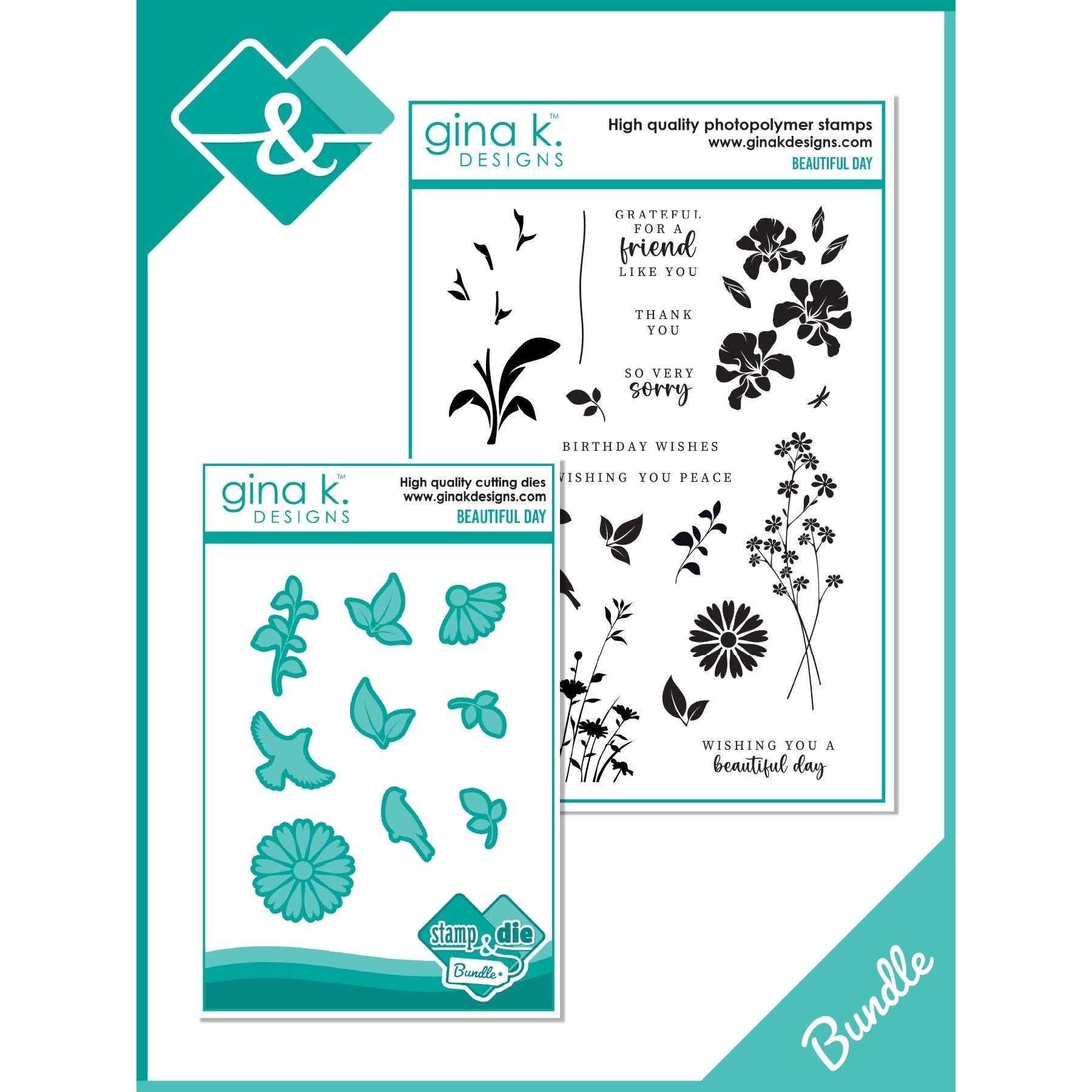 Gina K Designs Beautiful Day Stamps and Dies Bundle gkdie0461