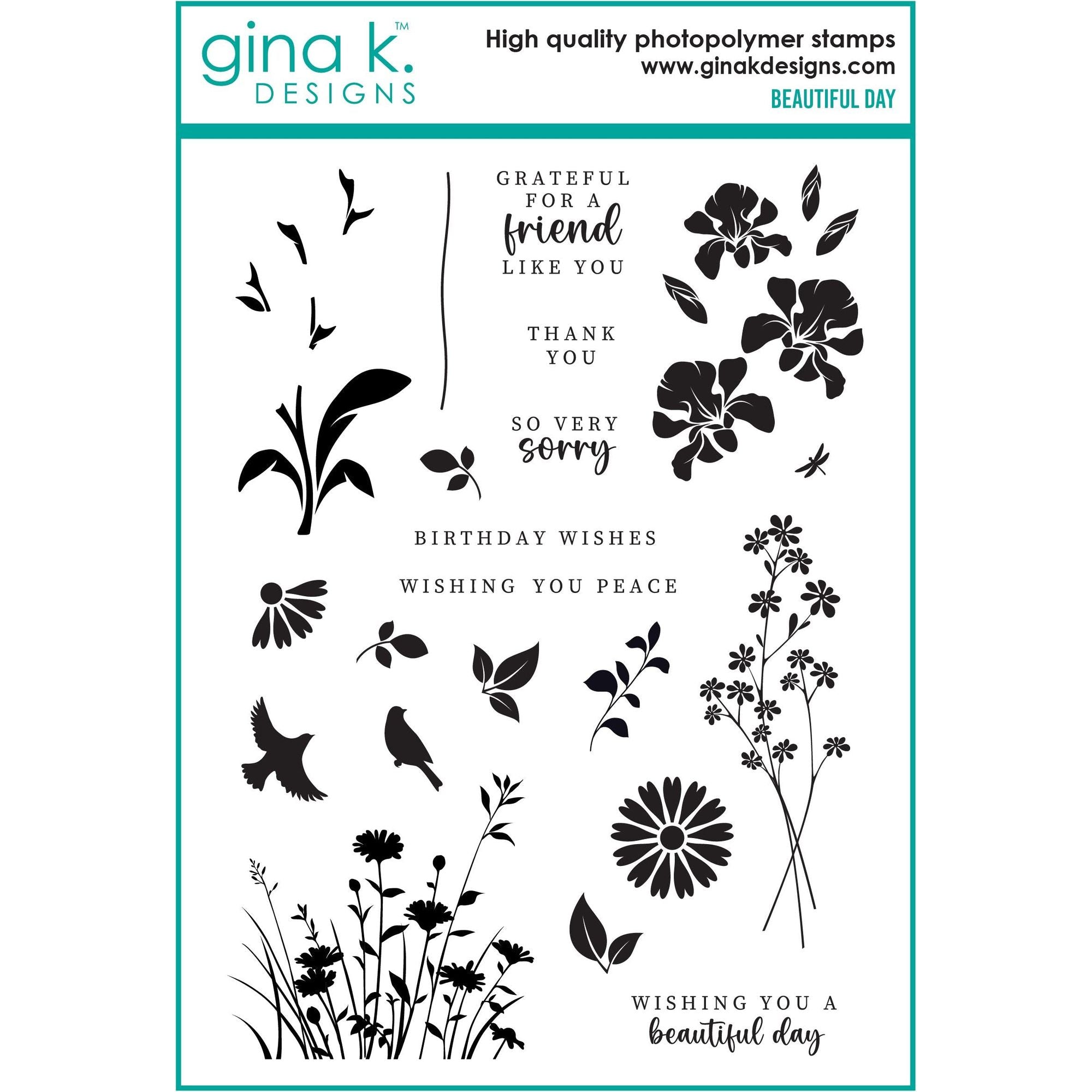Gina K Designs Beautiful Day Stamps and Dies gkdie0461 STAMPS ONLY