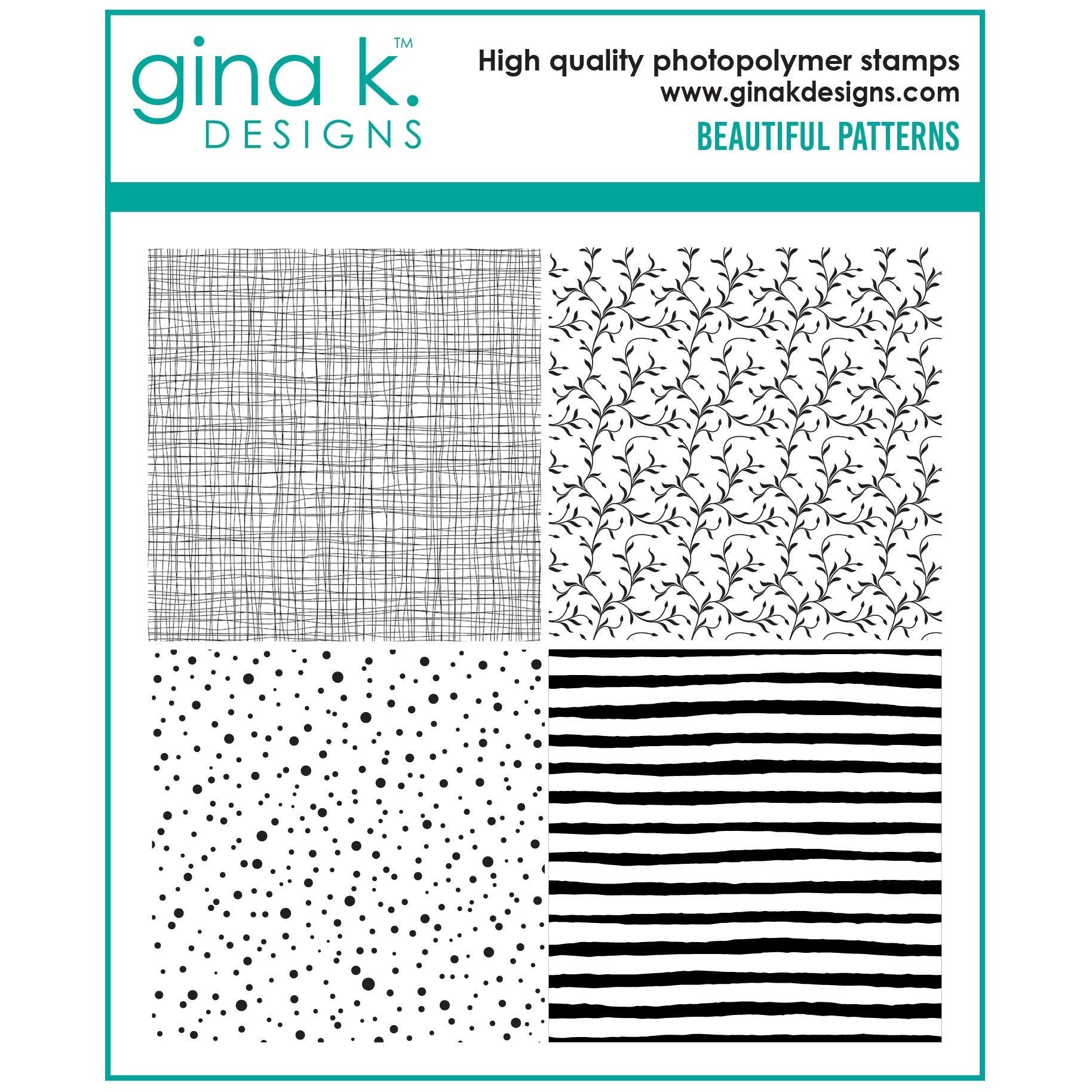 Gina K Designs Beautiful Patterns Background Stamps gkd250