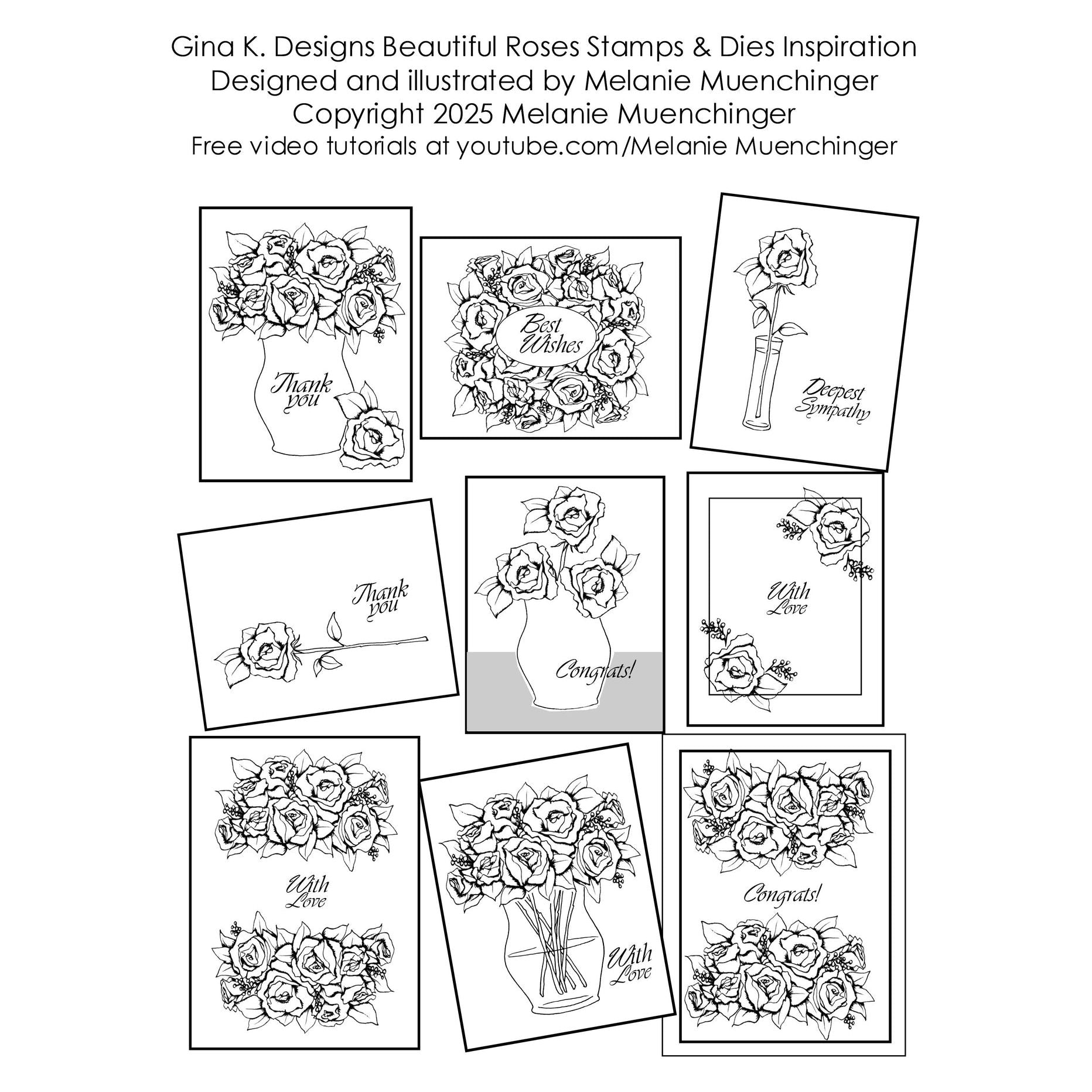 Gina K Designs Beautiful Roses Stamps mm142 ideas