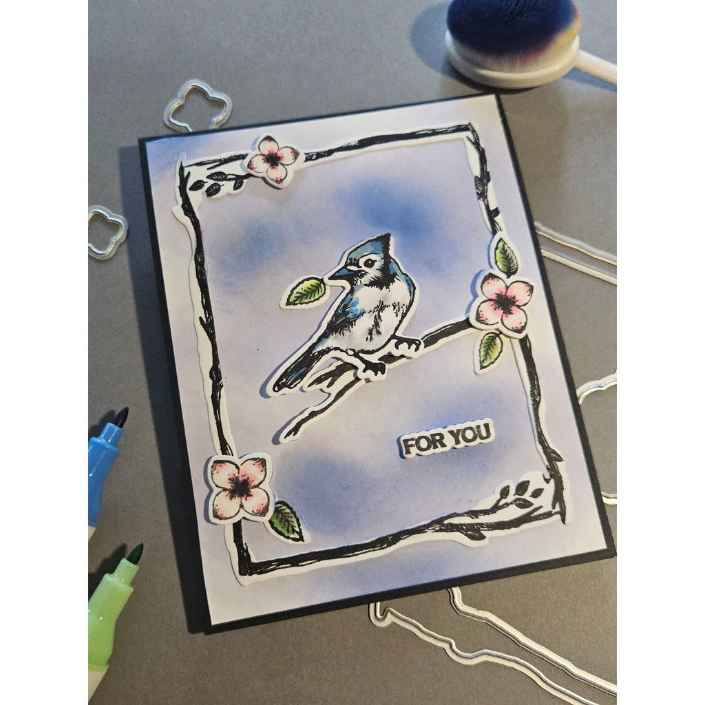 Gina K Designs Birds and Branches For You Blue Jay Card