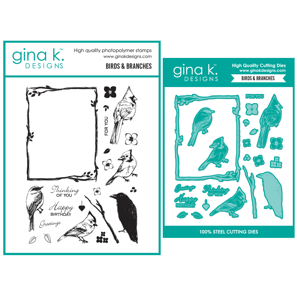 Gina K Designs Birds and Branches Stamps and Dies