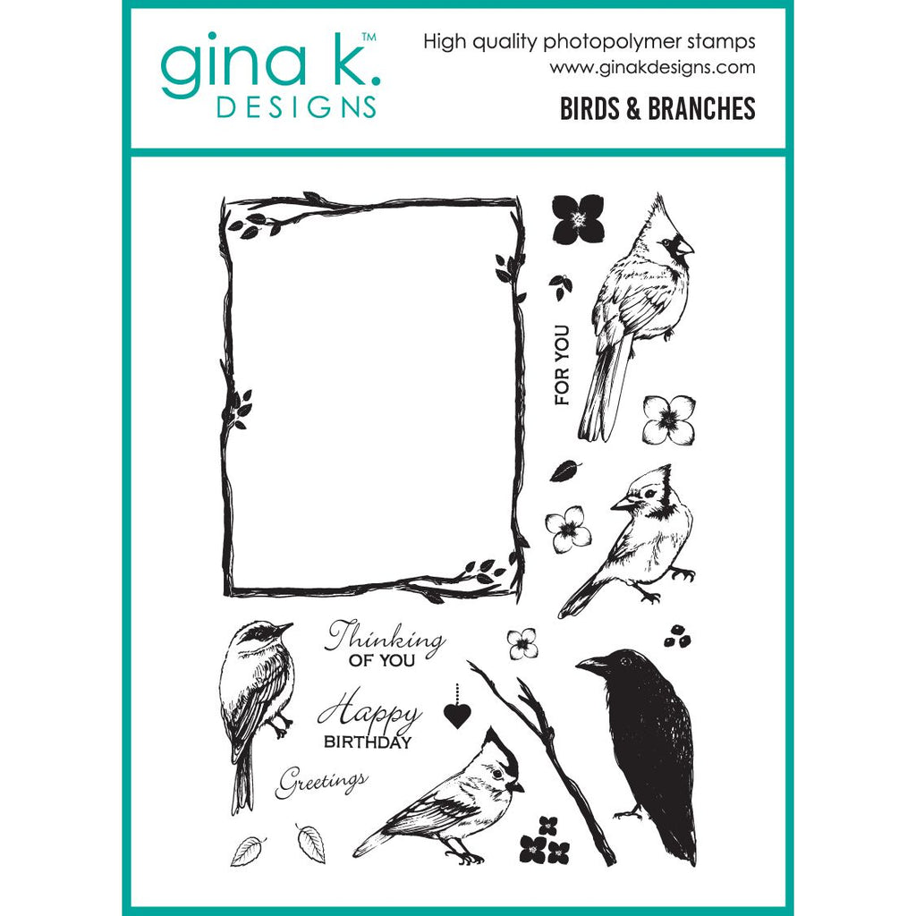 Gina K Designs Birds and Branches Stamps mm150