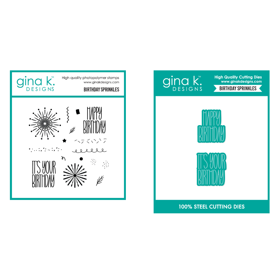 Gina K Designs Birthday Sprinkles Stamps and Dies