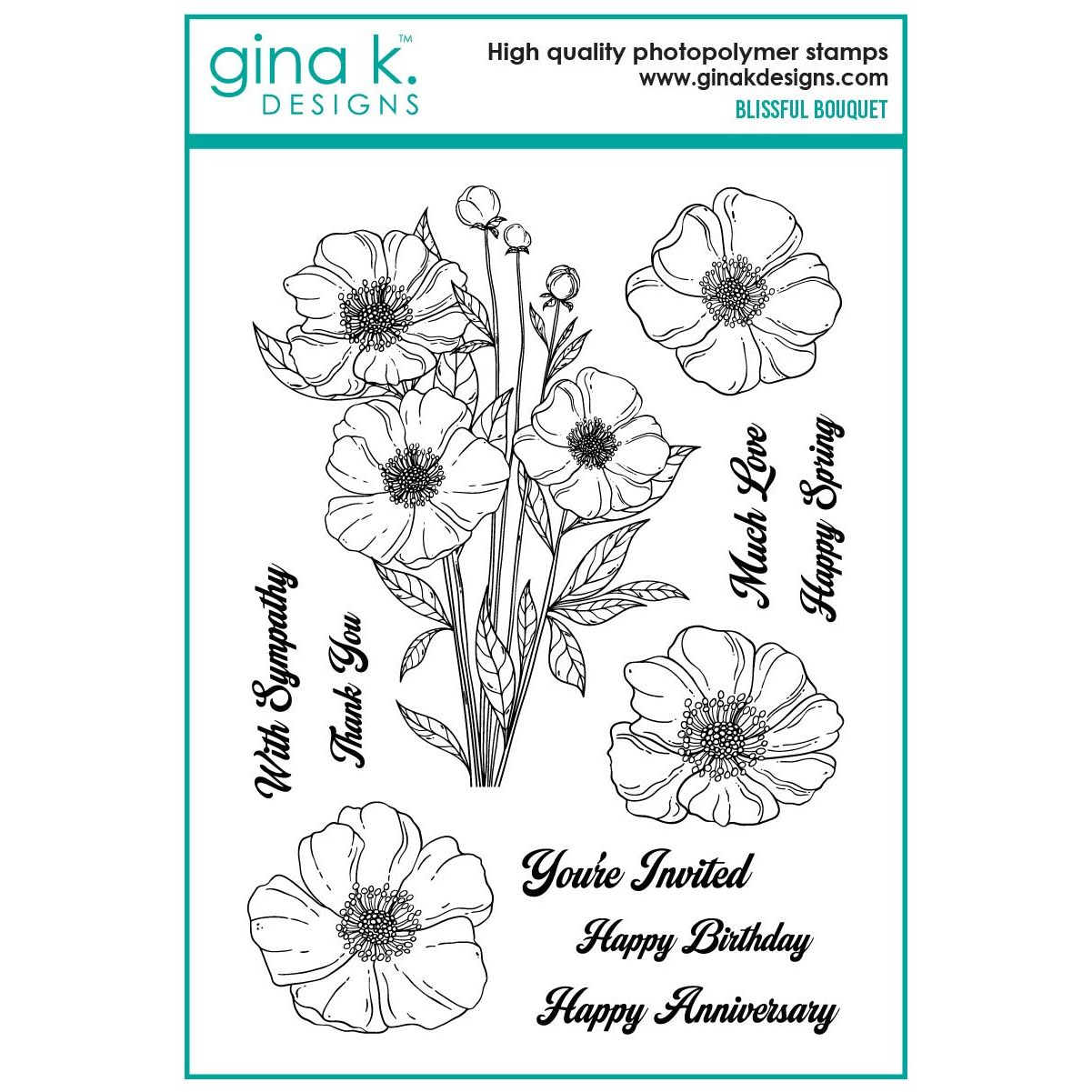 Gina K Designs Blissful Bouquet Stamps hs64