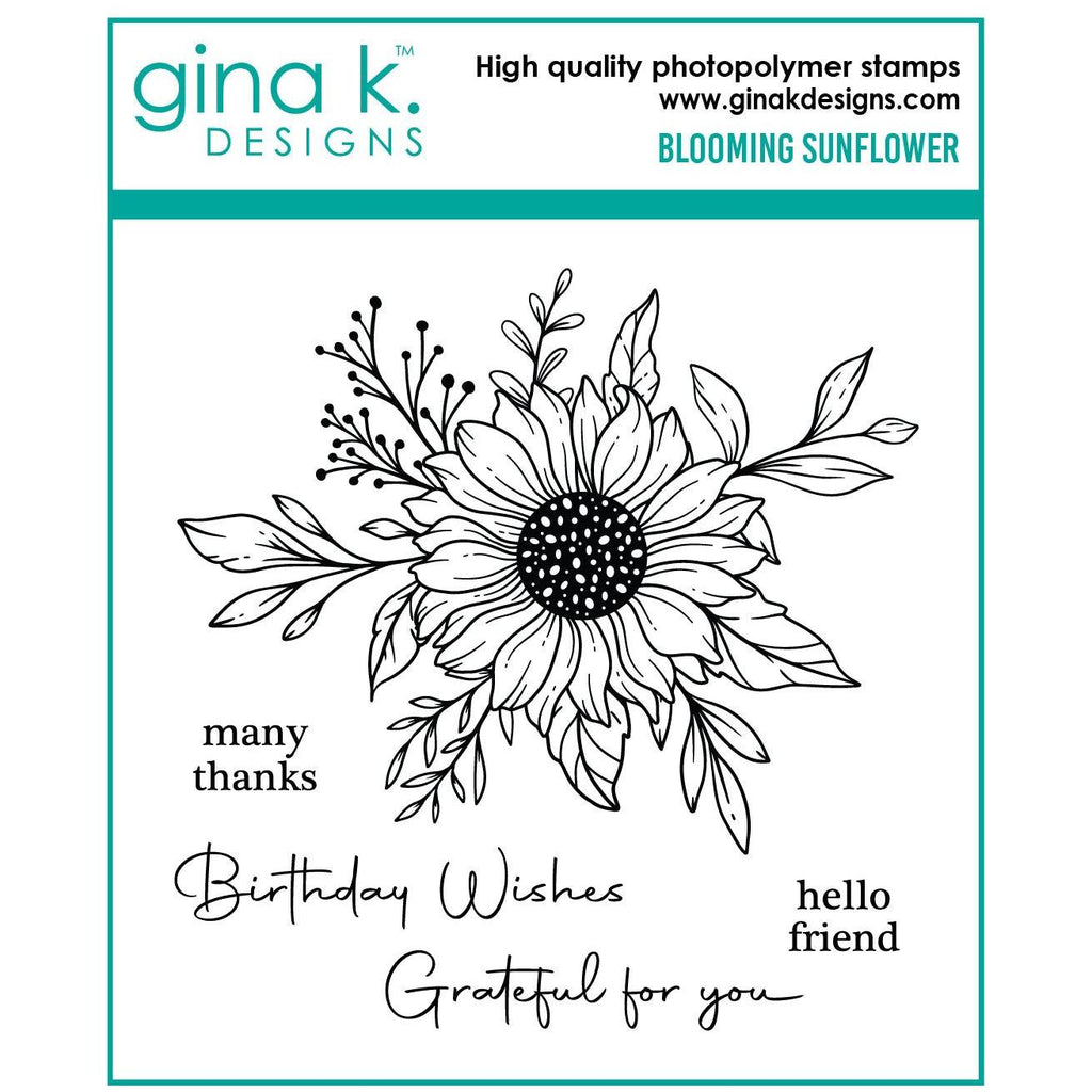 Gina K Designs Blooming Sunflower Stamps and Dies stamps only
