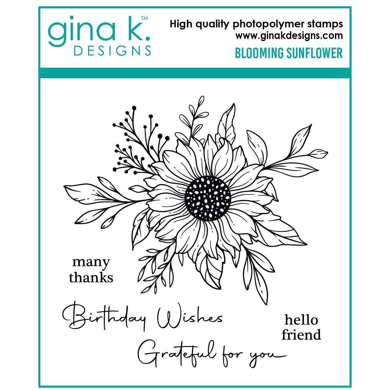 Gina K Designs Blooming Sunflower Stamps and Dies stamps only
