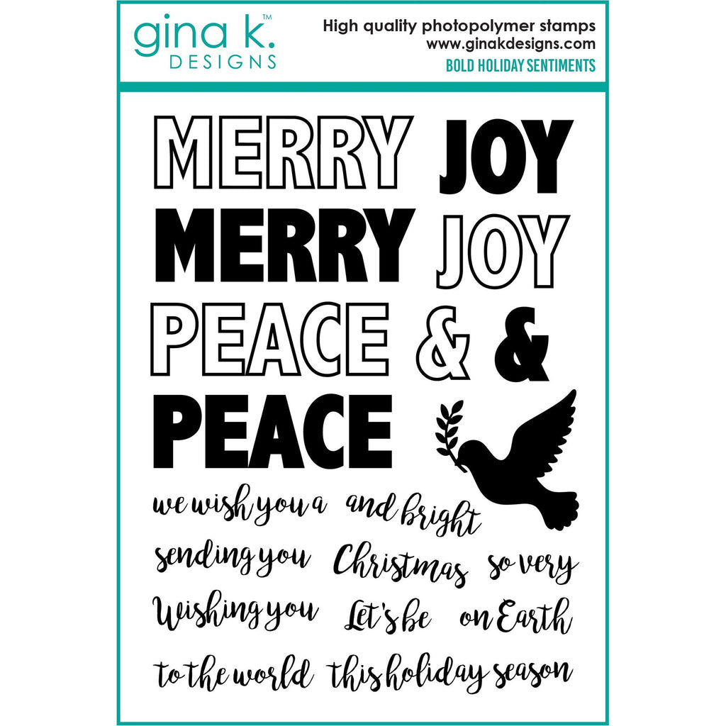 Gina K Designs Bold Holiday Sentiments Clear Stamps bs69