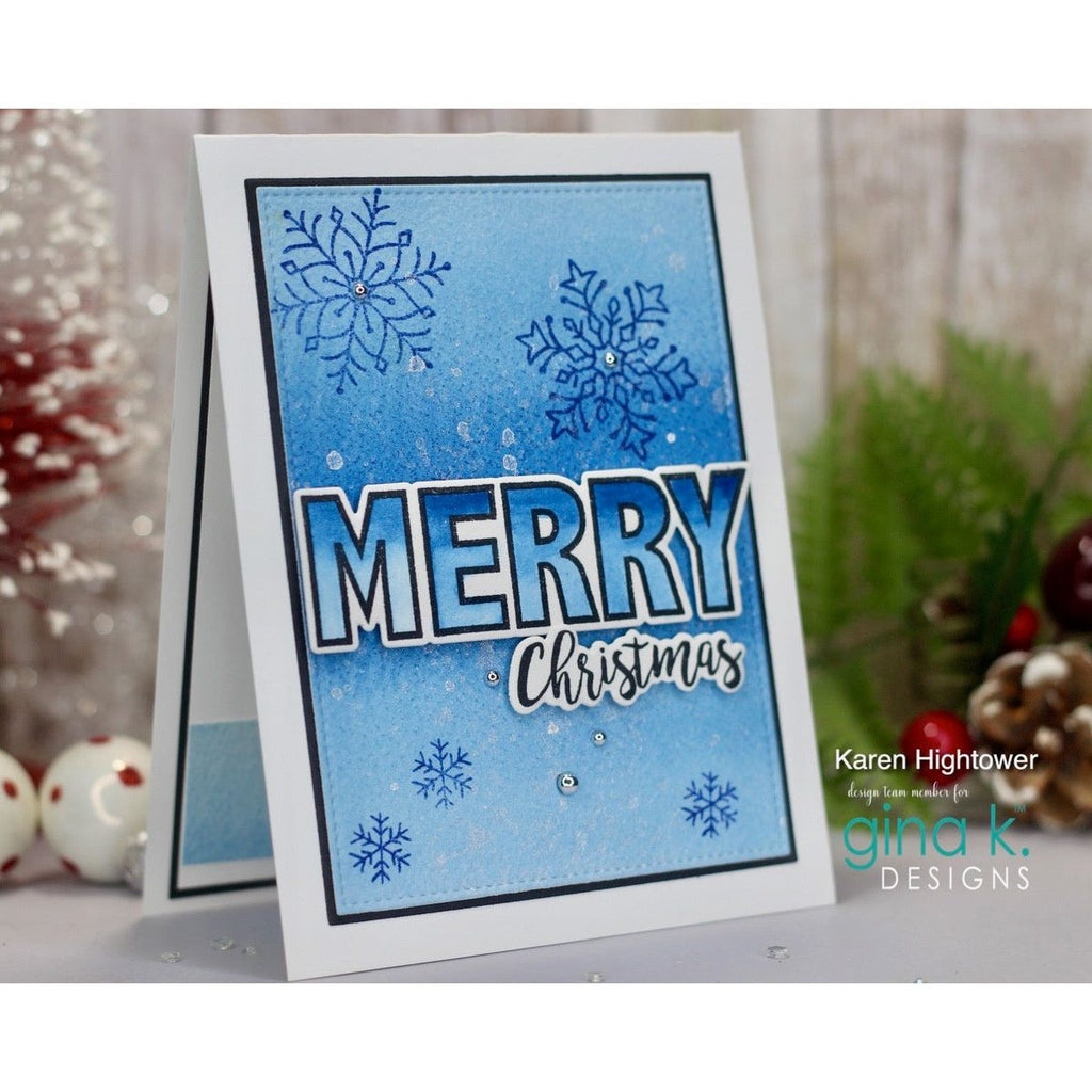 Gina K Designs Bold Holiday Sentiments Clear Stamps bs69 Peace on Earth Merry Christmas