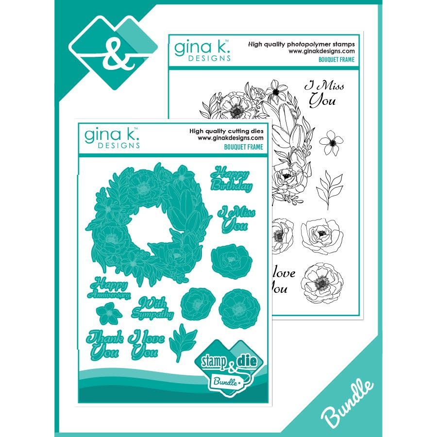 Gina K Designs Bouquet Frame Stamps and Dies Bundle hsdie0526