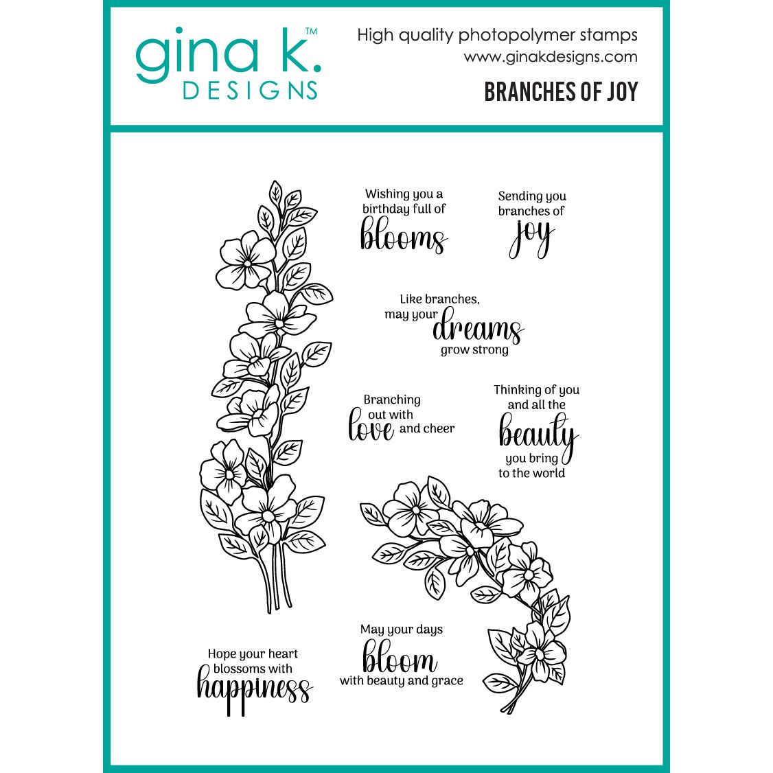 Gina K Designs Branches of Joy Stamps as57