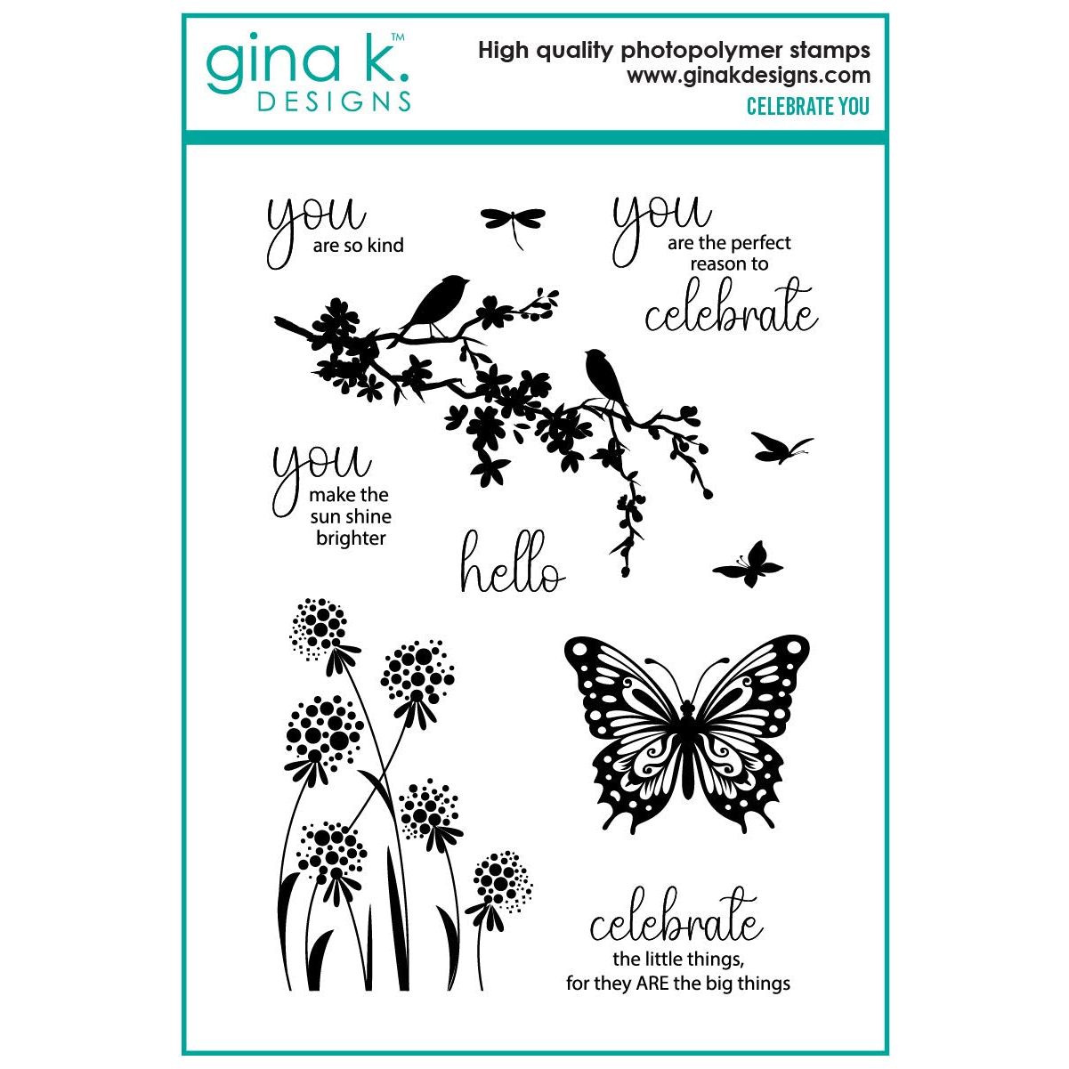 Gina K Designs Celebrate You Stamps gkd289