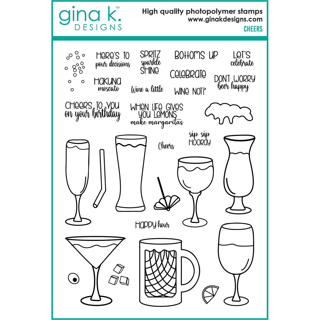 Gina K Designs Cheers Stamps and Dies Bundle bsdie0471 Stamps Only