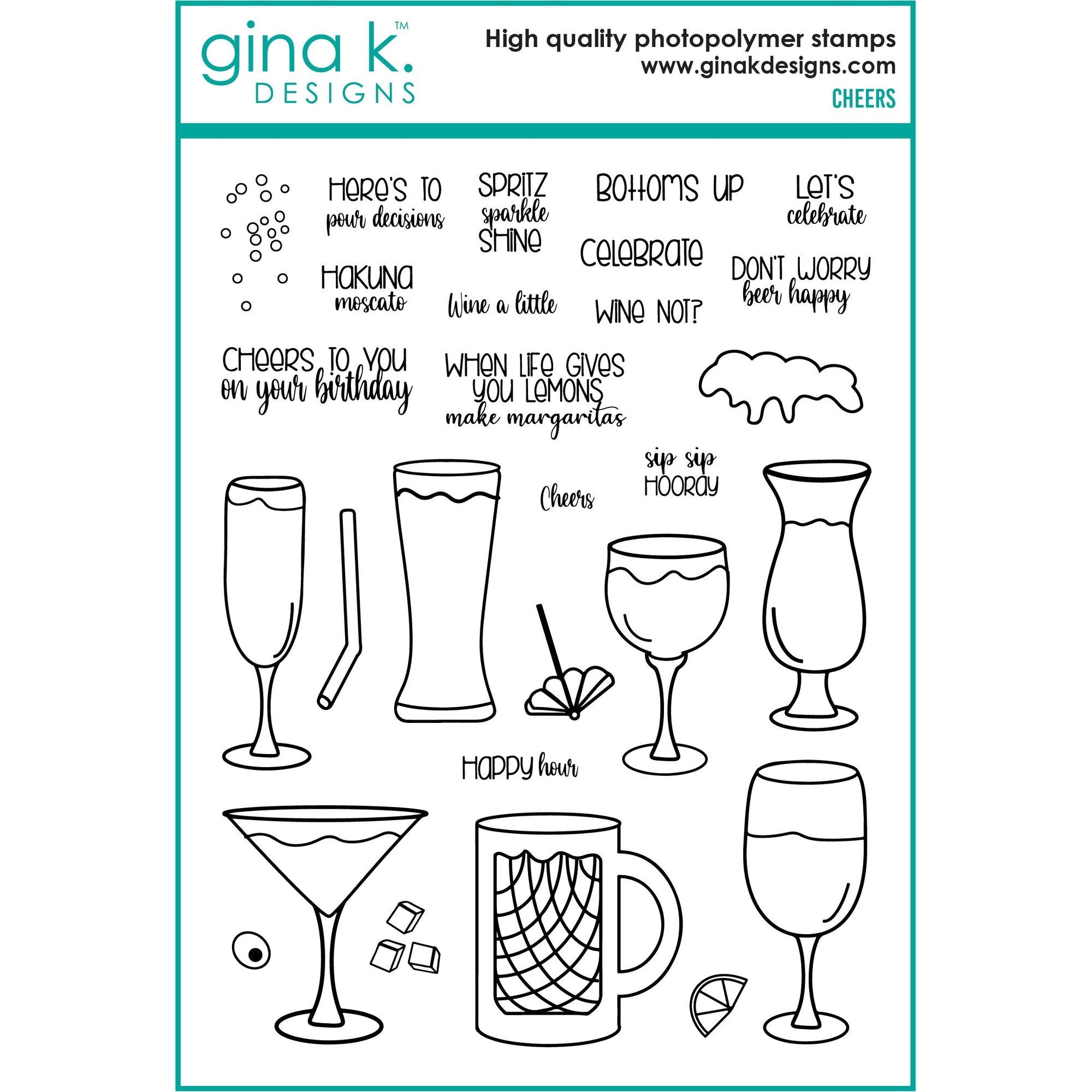 Gina K Designs Cheers Stamps bs71