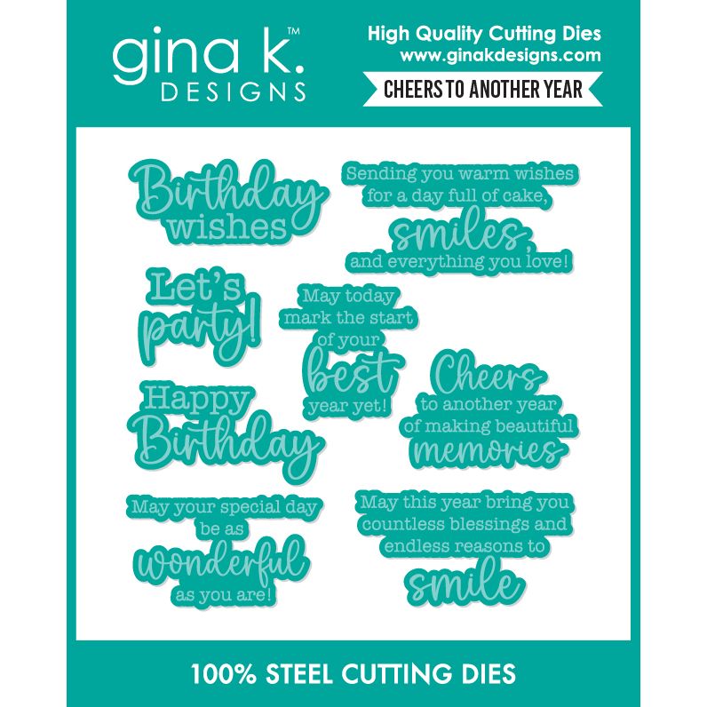Gina K Designs Cheers to Another Year Dies die0722