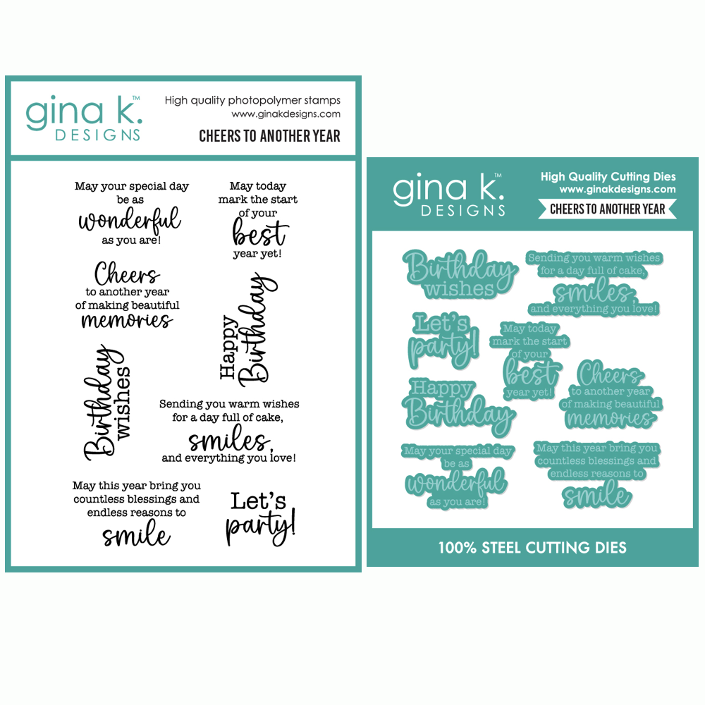Gina K Designs Cheers to Another Year Stamps and Dies