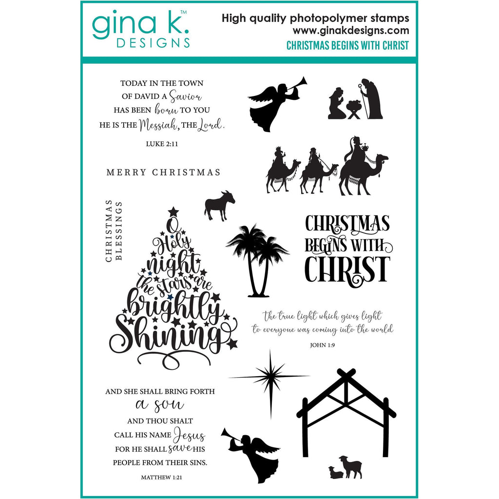 Gina K Designs Christmas Begins with Christ Stamps gkd252