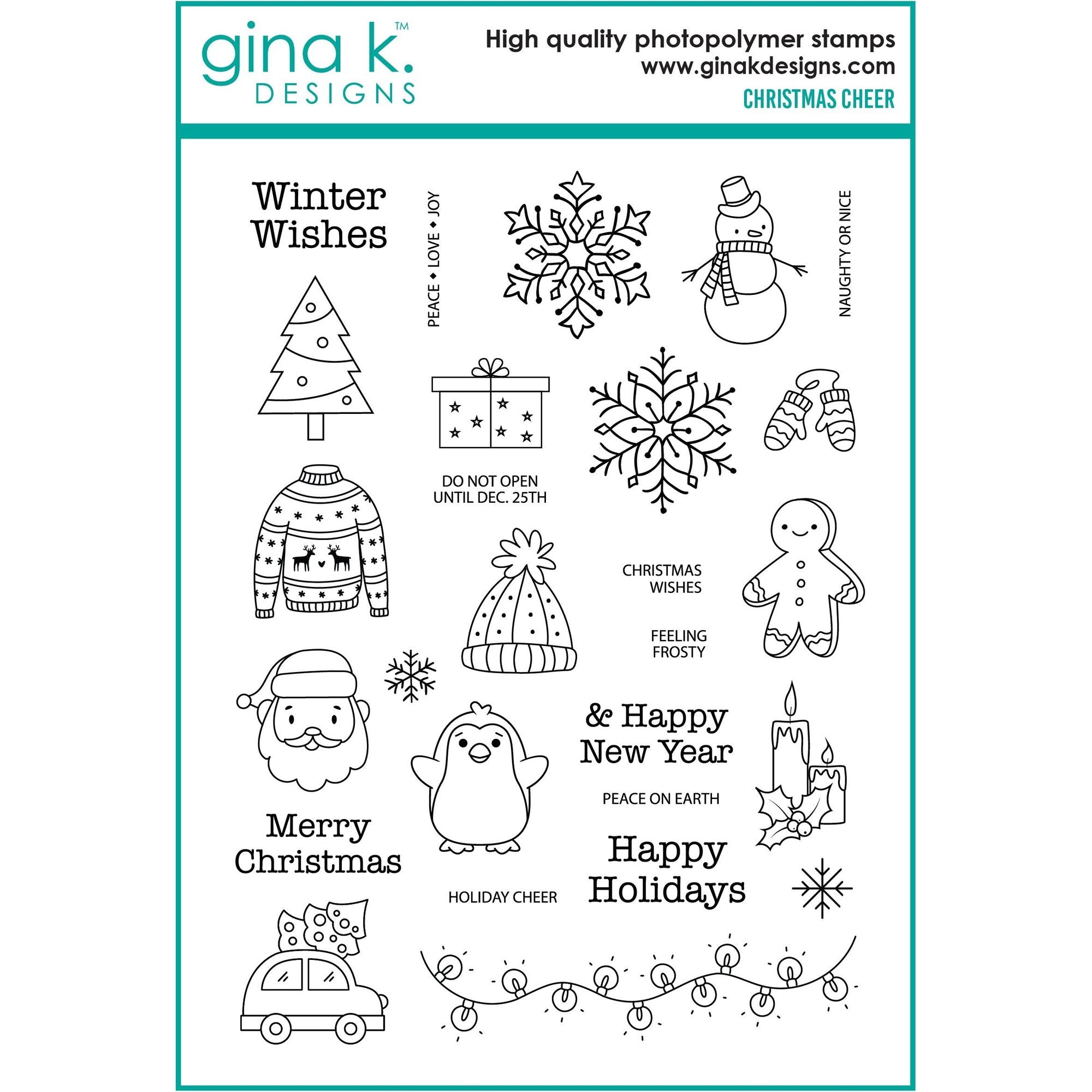 Gina K Designs Christmas Cheer Stamps gkd251