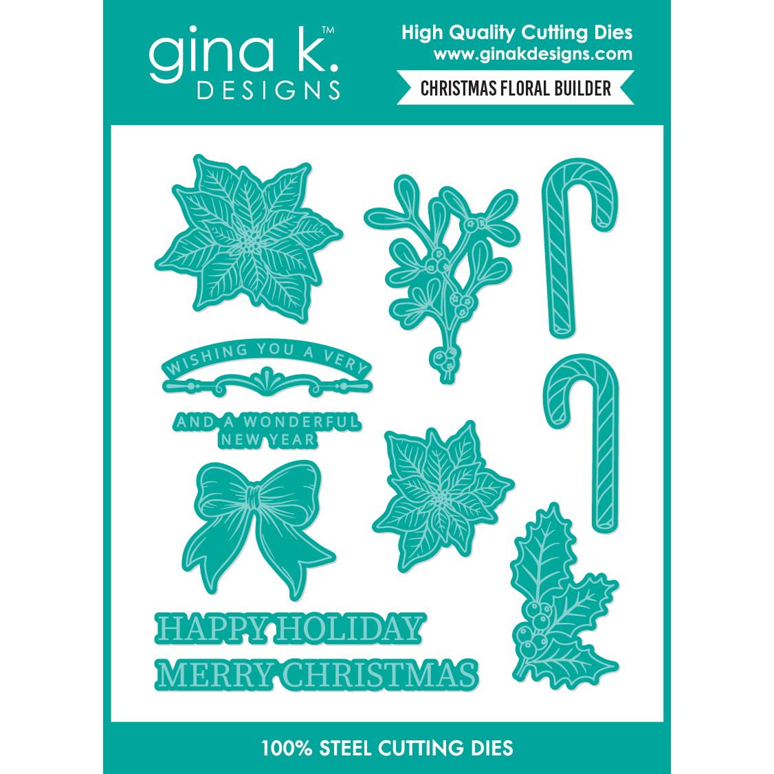 Gina K Designs Christmas Floral Builder Dies die0814
