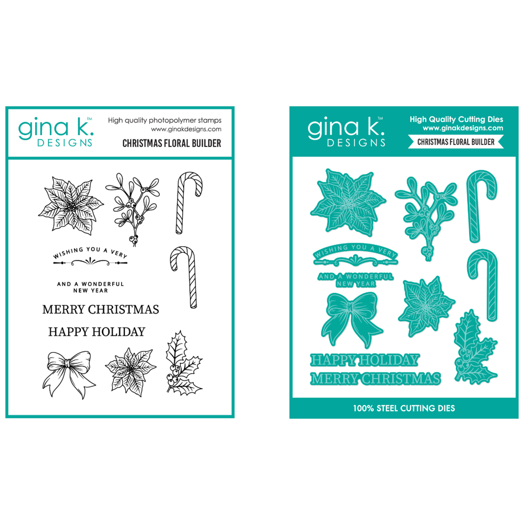 Gina K Designs Christmas Floral Builder Stamps and Dies
