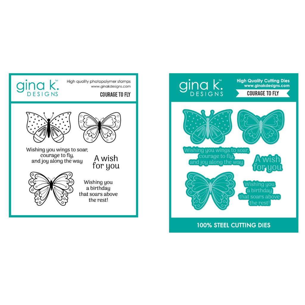 Gina K Designs Courage to Fly Stamps and Dies