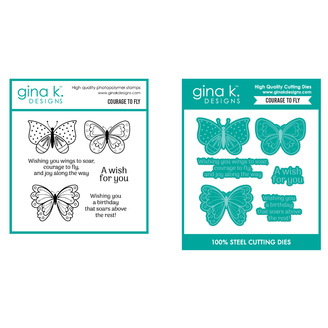 Gina K Designs Courage to Fly Stamps and Dies
