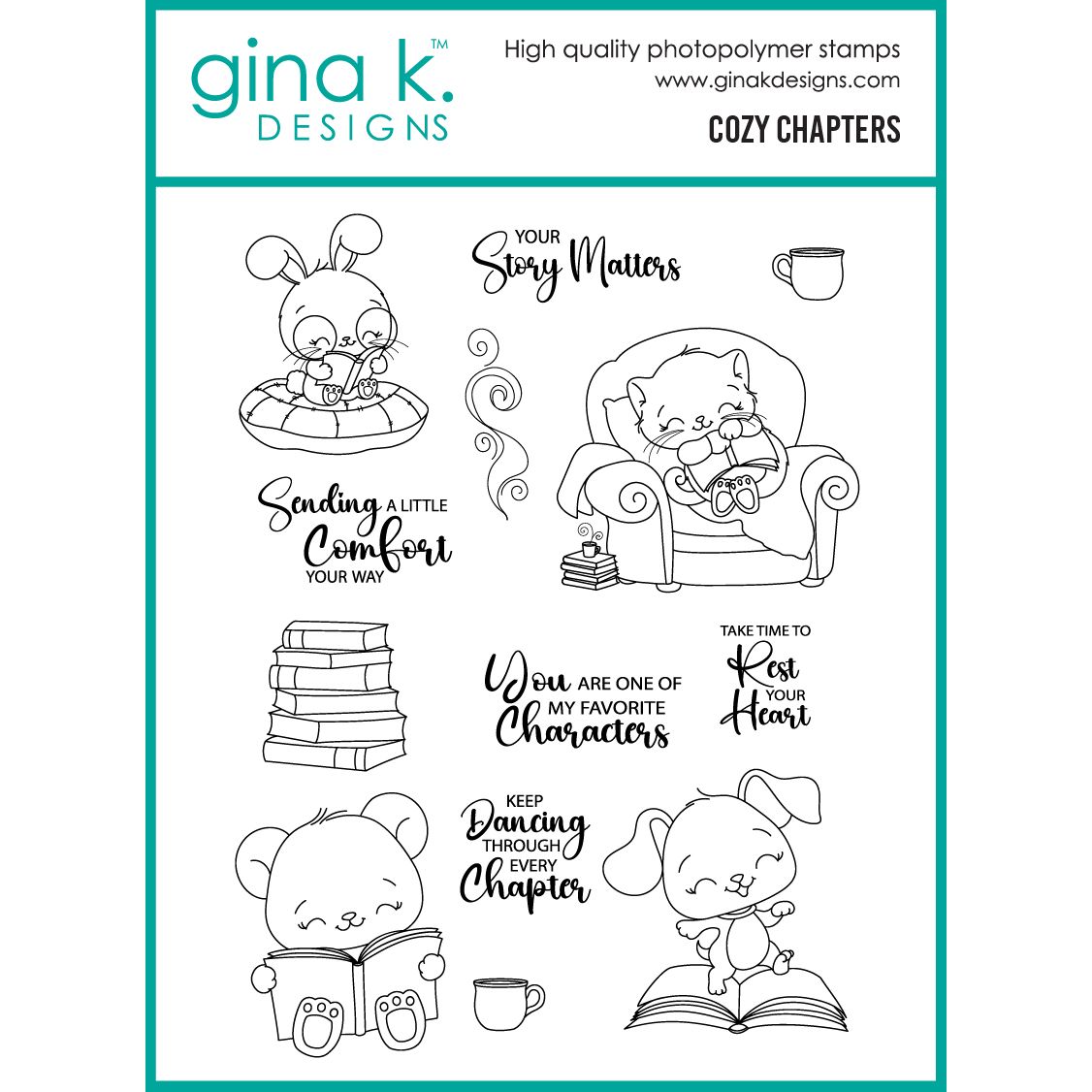 Gina K Designs Cozy Chapters Stamps dg27
