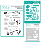 Gina K Designs Daisies Blooms Stamps Dies and Stencil