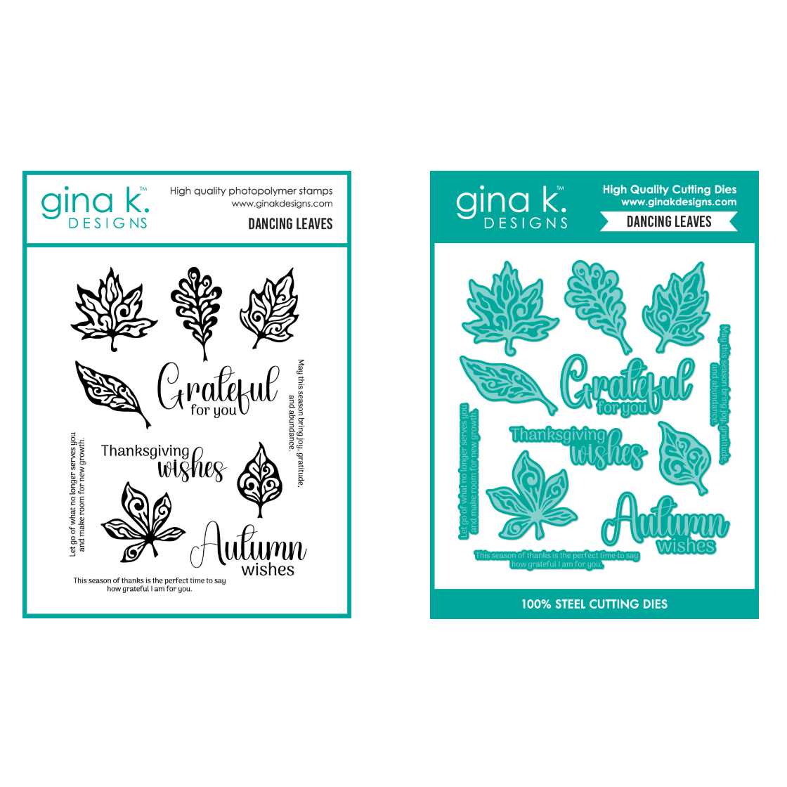 Gina K Designs Dancing Leaves Stamps and Dies