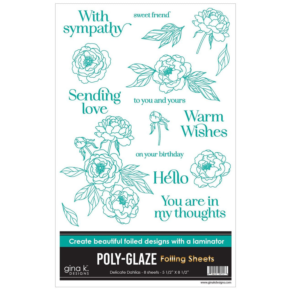 Gina K Designs Delicate Dahlias Poly-Glaze Foiling Sheets pgf37