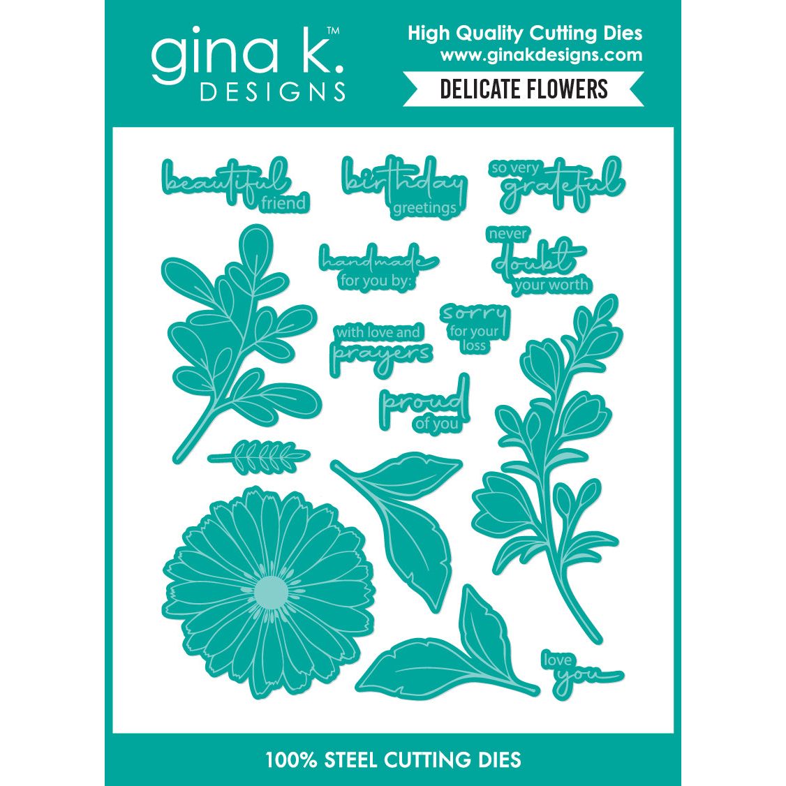 Gina K Designs Delicate Flowers Coordinating Dies gkdie0420