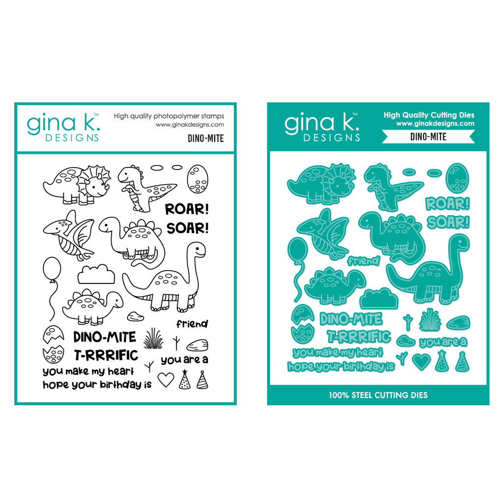 Gina K Designs Dino-Mite Stamps and Dies