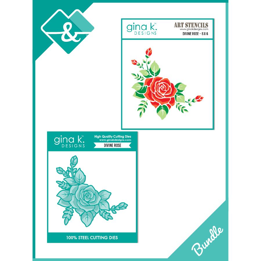 Gina K Designs Divine Rose Stencils and Die Bundle die0720