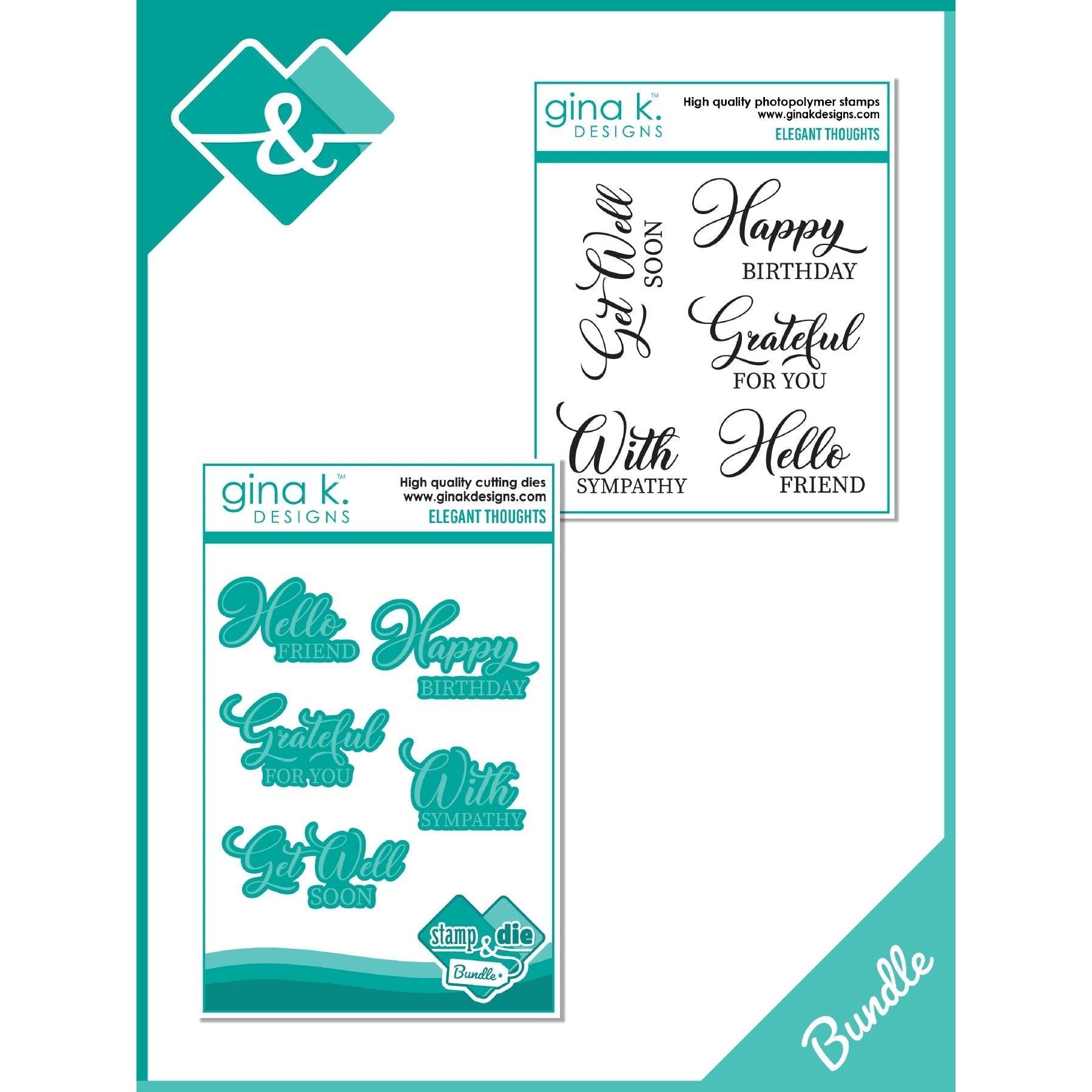 Gina K Designs Elegant Thoughts Stamps and Dies Bundle