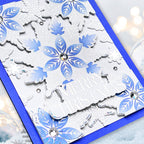 Gina K Designs Exclusive Limited Edition Christmas Star Flakes Poly-Glaze pgcsf Gina Krupsky Blue and White Foiled Holiday Card | color-code:ALT01