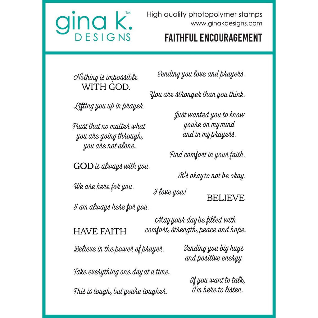 Gina K Designs Faithful Encouragement Stamps dw43