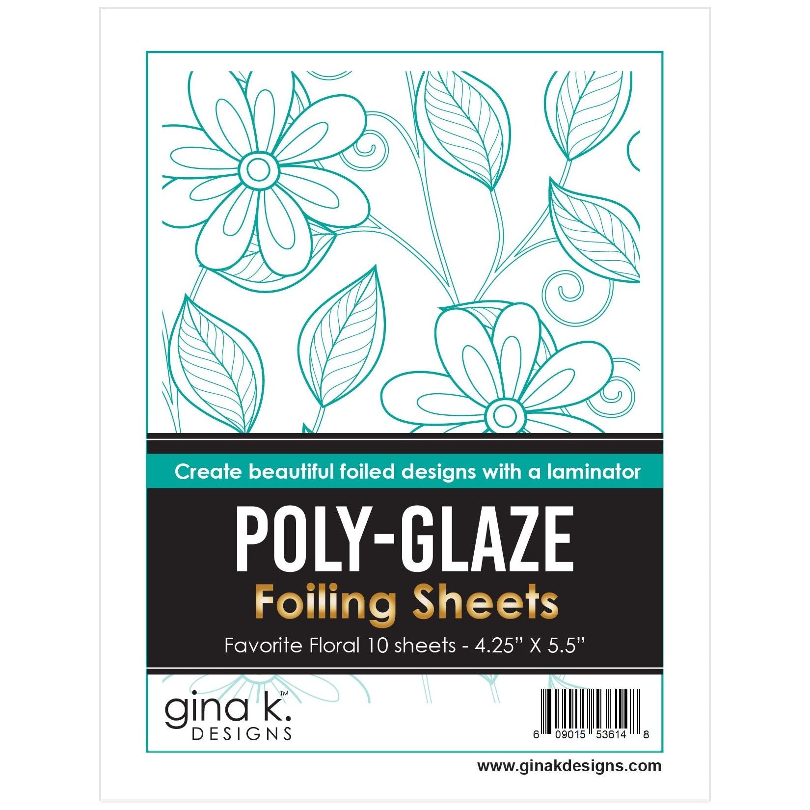 Gina K Designs Favorite Floral Poly-Glaze Foiling Sheets pgfff