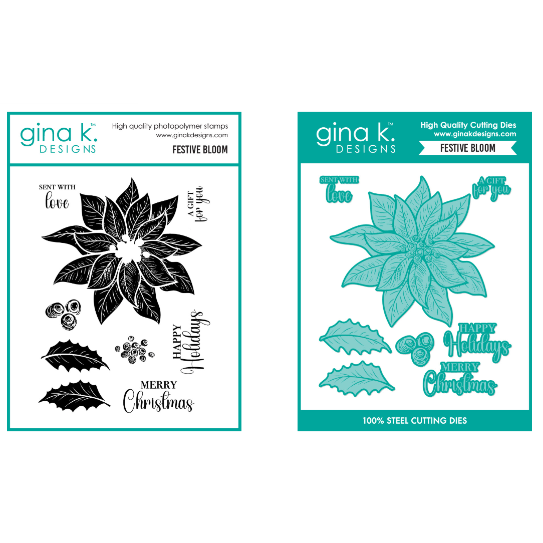 Gina K Designs Festive Bloom Stamps and Dies