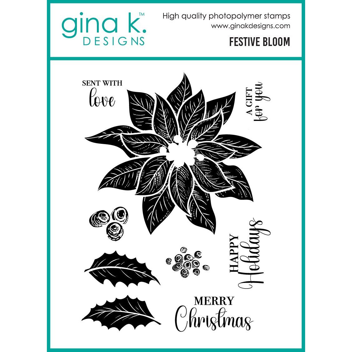 Gina K Designs Festive Bloom Stamps gkd359