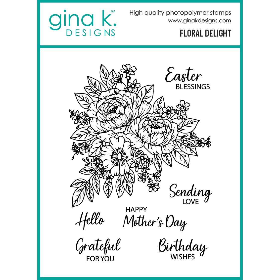 Gina K Designs Floral Delight Stamps as55